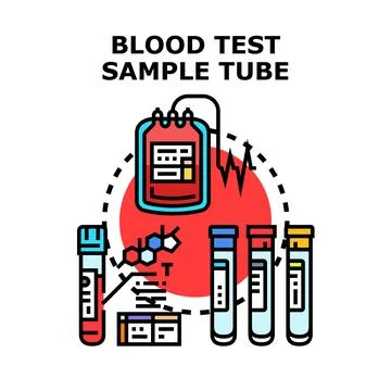 Blood test sample tubes and medical analysis concept Stock Illustration
