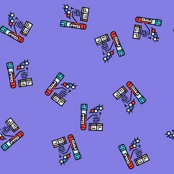 Blood test for testosterone levels vector seamless pattern Stock Illustration