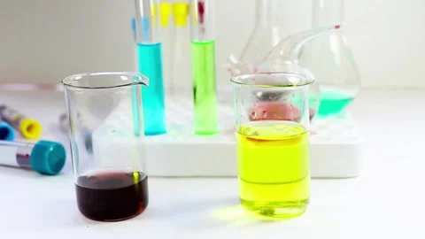 Blood test tube sample without name, empty space for text, laboratory backgro Stock Footage 137865095