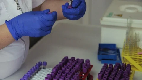 Blood test tubes Stock Footage 128748548