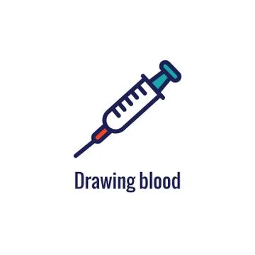 Blood testing and work icon showing one aspect of the blood draw process Stock Illustration
