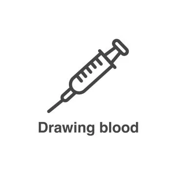 Blood testing and work icon showing one aspect of the blood draw process Stock Illustration