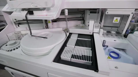 Blood Testing Machine in the lab Stock Footage 248591080