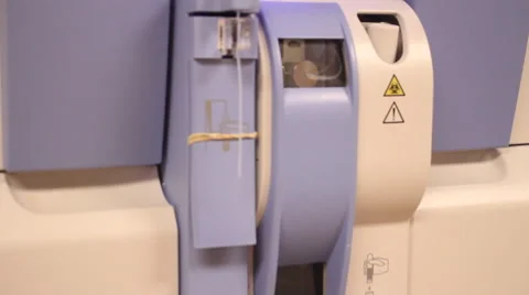 Blood testing machine tilt up Video stock 53880781