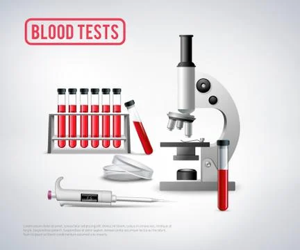 Blood Testing Set Background Stock Illustration