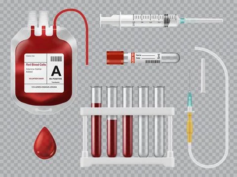 Blood testing, transfusion equipment vector イラスト素材
