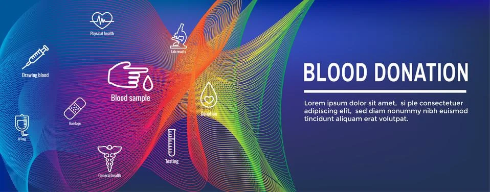 Blood testing work icon set &amp; web header banner イラスト素材