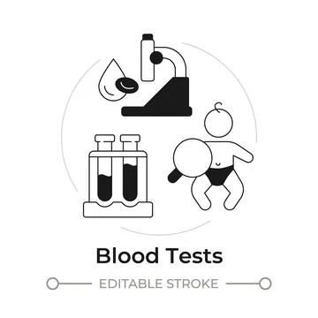 Blood tests modern flat line concept icon Stock Illustration