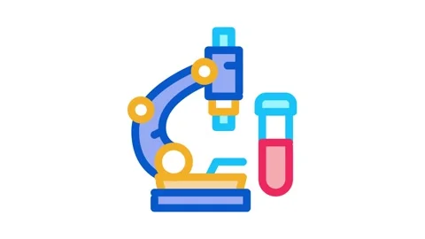 Blood tests under microscope Icon Animation Stock Footage 145282870