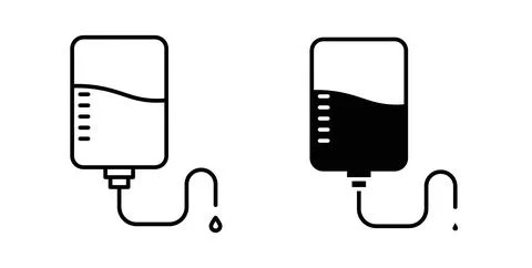 Blood transfusion icon symbol. Vector illustration pack in black color. Stock Illustration