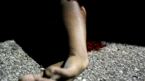 Blood trickle down hand Stock-Footage 35753828