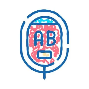 Blood type ab donation bag medical concept Stock Illustration