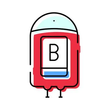 Blood type b bag for donation and transfusion Stock Illustration