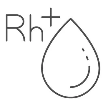 Blood type thin line icon. Drop of blood vector illustration isolated on white Stockillustratie