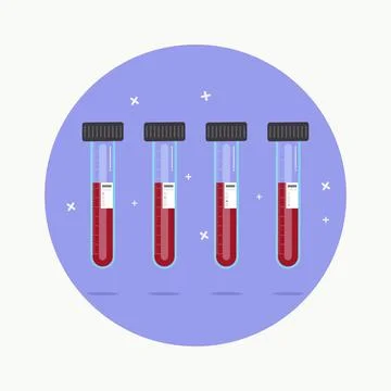 Blood type in tubes with labels vector illustration Stock Illustration