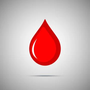 Blood Vector Icon. Red flat drop symbol 스톡 일러스트