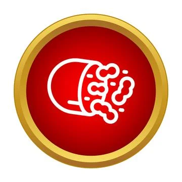 Blood vessel with cholesterol plaque causing atherosclerosis icon Stock Illustration