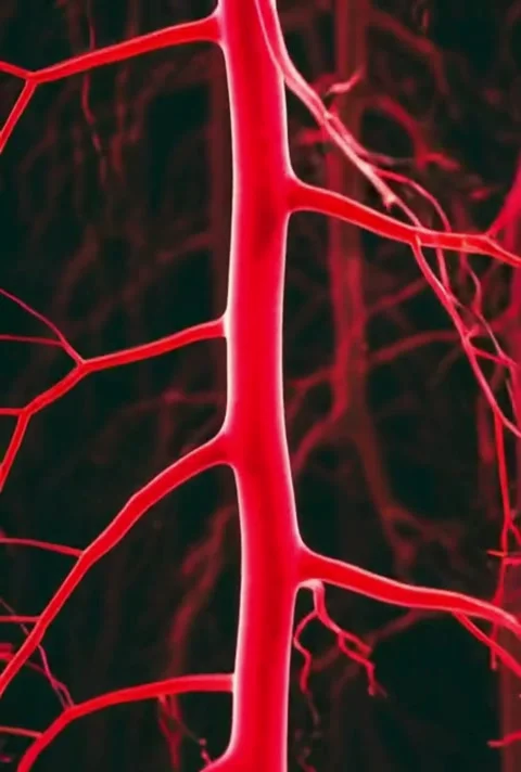 Blood Vessels Network Motion Close Up Showing Blood Flowing Through Vessels.. Stock Footage 320591663