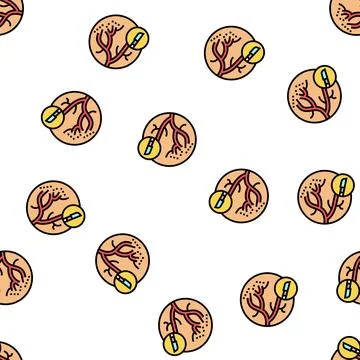 Blood vessels surgery vector seamless pattern Stock Illustration
