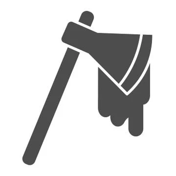 Bloodied Axe solid icon. Razor with drop of blood, bloody bladed hummer Ilustração Stock