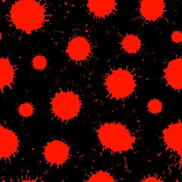 Bloodstains on black. Seamless vector pattern Stock Illustration