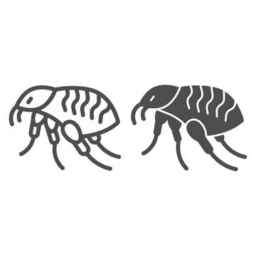 Bloodsucker line and solid icon, pest control concept, Louse sign on white Stock Illustration