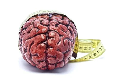 Bloody Brain with Tape on White Stock Photos