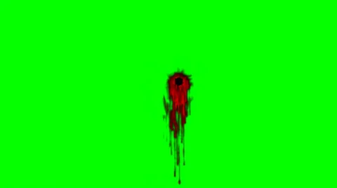 Bloody Bullet Wound - Green Screen - HD | Stock Video | Pond5