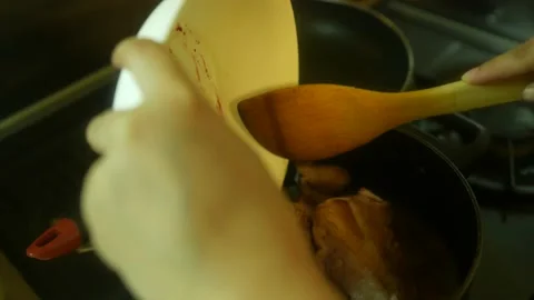 Bloody Cooked Meat Stock Footage 160463354