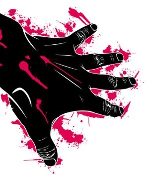 Bloody hand Stock Illustration