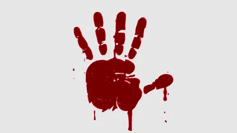 Bloody Handprint With Alpha Channel | Stock Video | Pond5