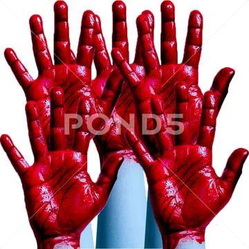 Bloody hands PSD Template