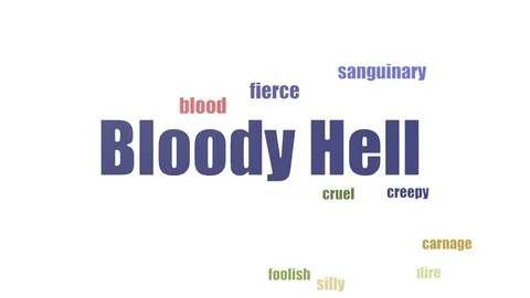 Bloody Hell Tag Cloud Animated Isolated Video stock 107210549