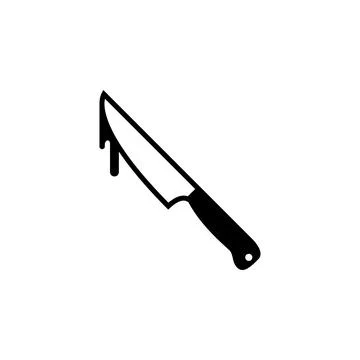 Bloody Knife Flat Vector Icon Stock Illustration