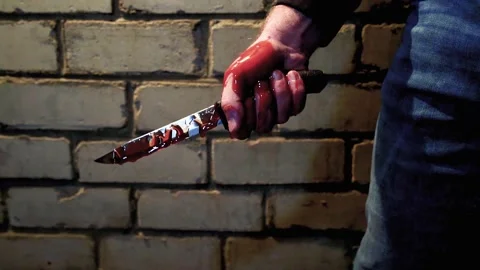 Bloody knife Video stock 220002470