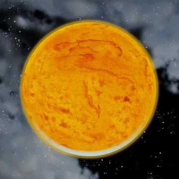 Bloody moon, lunar eclipse in space with bright stars and clouds 3D Ilustração Stock