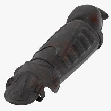 Bloody Police Riot Gear - Leg Protector Laying 3D Model