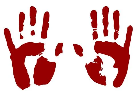 Bloody print of hands Stock Illustration