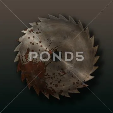 Bloody Saw Blade Graphic PSD Template