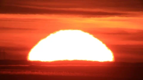 Bloody sunset in the steppe. Video stock 112392472