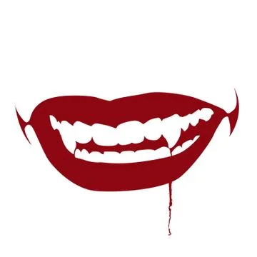 Bloody Vampire Kiss Vector Stock Illustration