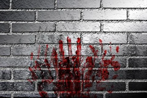 Bloody wall  in the dark Stock Illustration