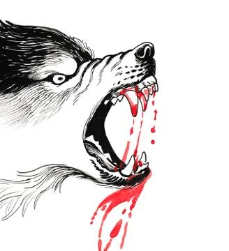 Bloody wolf Illustrazione stock