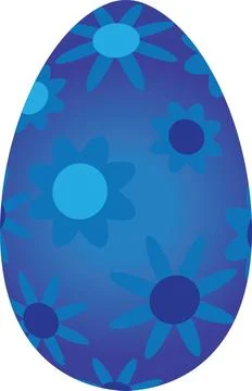 Bloom blue Easter egg Stock Illustration