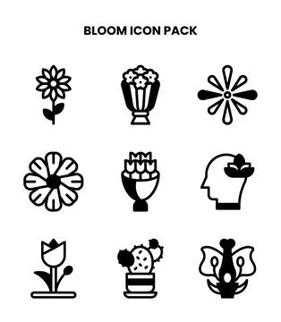 Bloom DuoTone Scalable Icons Pack Stock Illustration