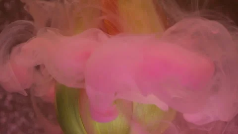Bloom ink drop mix paint fluid smoke flower tulip Stock Footage 340630942