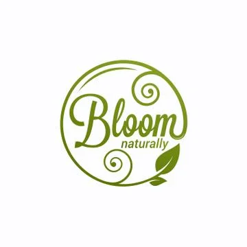 Bloom logo. Round linear logo of bloom Stock Illustration