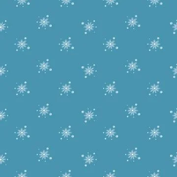 Bloom seamless pattern with small daisy flowers elements. Blue background. Su Illustrazione stock