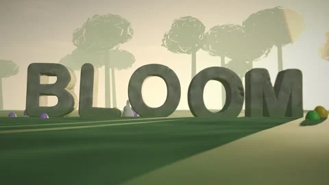 Bloom Spring Meadow Easter Morning Cinematic 3D Text Seamless Loop 스톡 동영상 342364703