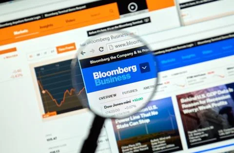 Bloomberg internet page Stockfoto's